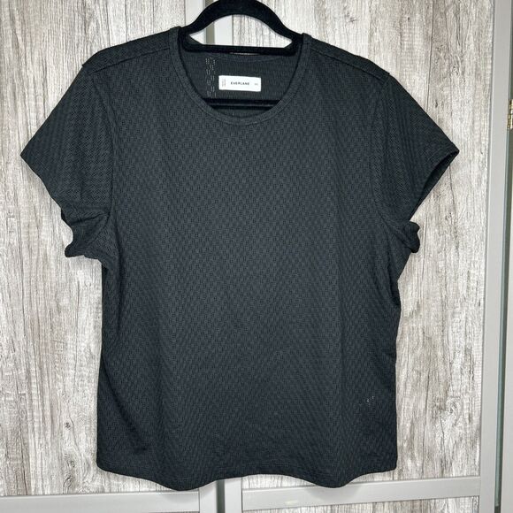 Everlane Women Textured Top Short Sleeves Black Color Size 2XL - Picture 1 of 6